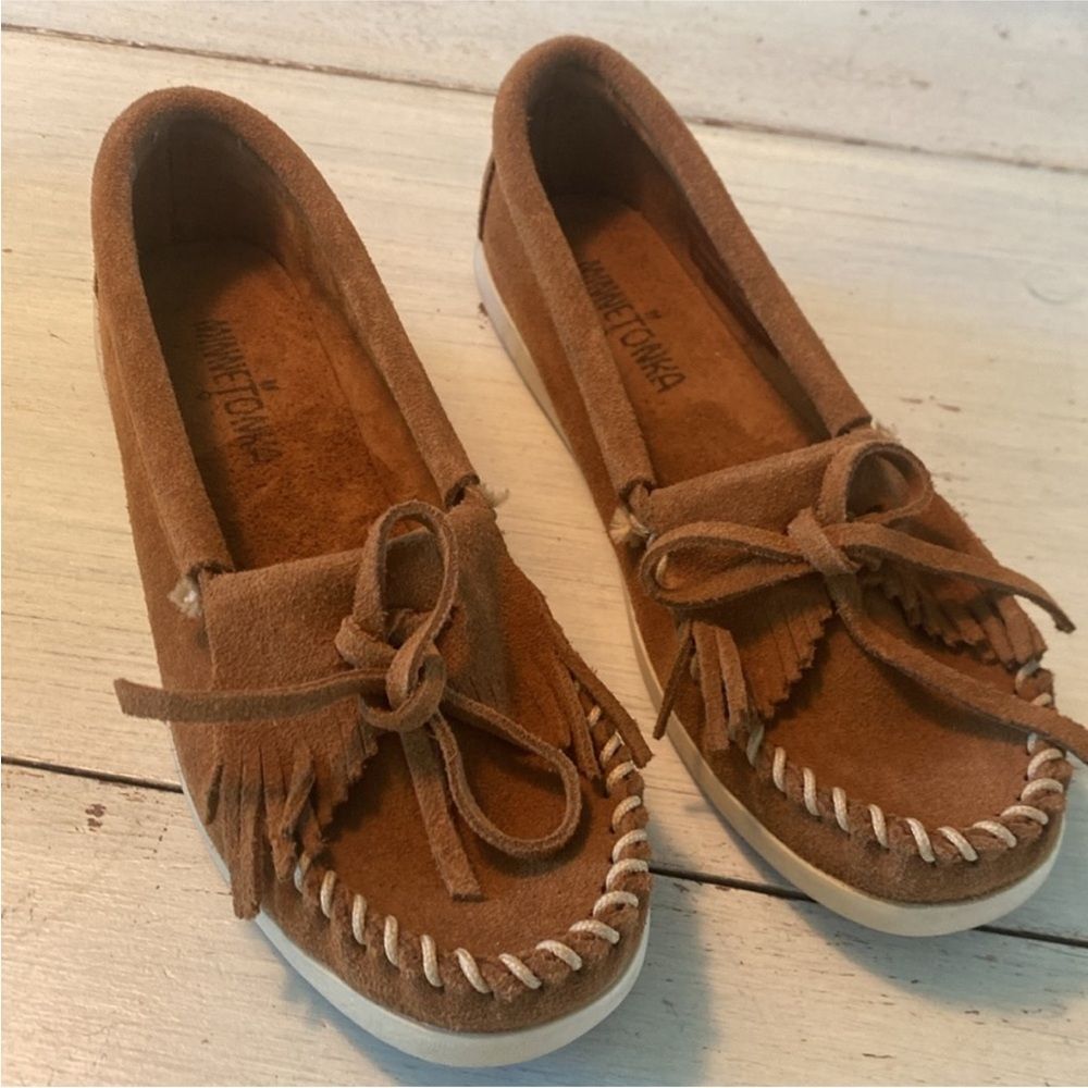 Minnetonka Brown Suede Moccasins - Picture 7 of 11